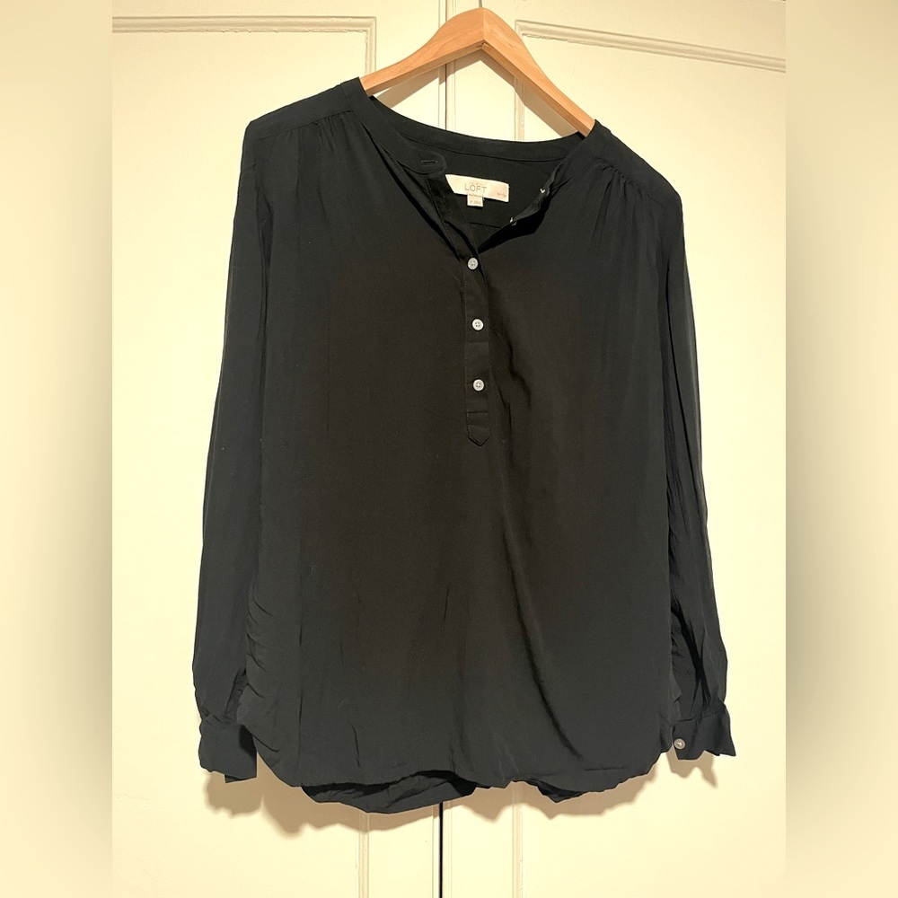 Women's Loft Black Tunic Blouse